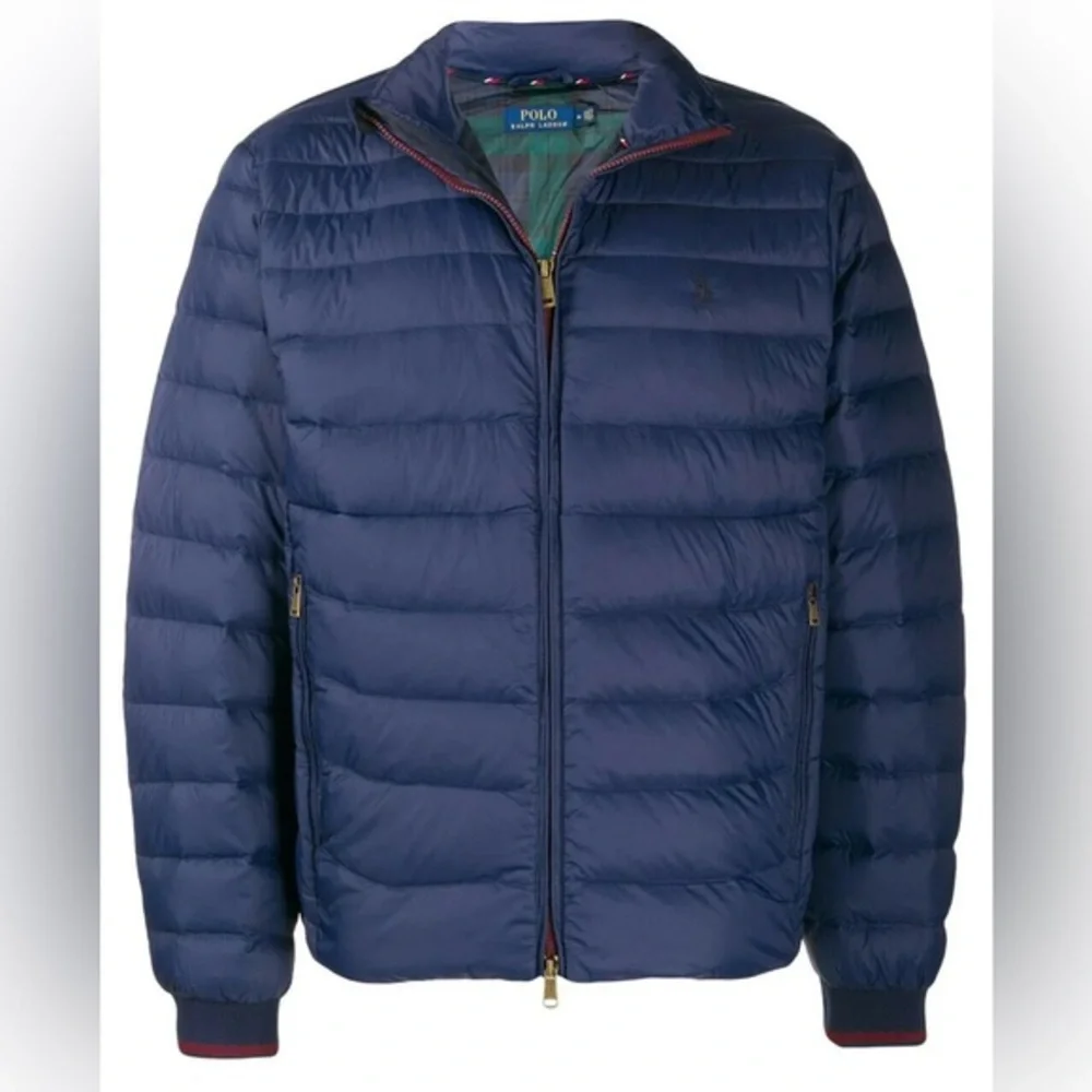 Men's Polo Ralph Lauren foldable quilted jacket navy blue,water repellent sz sp
